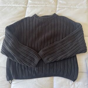 Dark Gray Ribbed Sweater